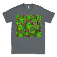 Charcoal Heather Saint Patricks Day Shamrock And Leopard Classic Tee - RanaPortraitStore