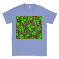 Colony Blue Saint Patricks Day Shamrock And Leopard Classic Tee - RanaPortraitStore