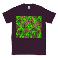 Plum Saint Patricks Day Shamrock And Leopard Classic Tee - RanaPortraitStore