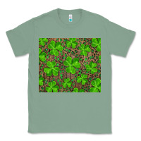 Sage Saint Patricks Day Shamrock And Leopard Classic Tee - RanaPortraitStore