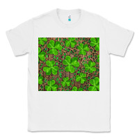 White Saint Patricks Day Shamrock And Leopard Classic Tee - RanaPortraitStore