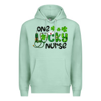 Seafoam Saint Patricks One Lucky Nurse Premium Hoodie - RanaPortraitStore