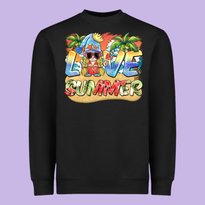 Love Summer Gnomes  Background Heavyweight Sweatshirt Designed By Barkaloodesign