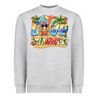 Heather Grey love summer gnomes  Background Heavyweight Sweatshirt - BarkalooDesign