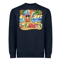 Navy love summer gnomes  Background Heavyweight Sweatshirt - BarkalooDesign