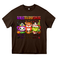 Chocolate Brown hallothanksmas its the most wonderful time of the Heavy Core Tee - texasbilliewilder