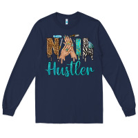 Navy nail hustler bbs Long Sleeve Tee - BundleAndBundleShop