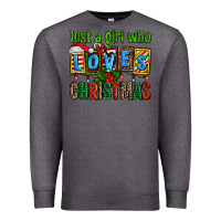 Charcoal Heather just a girl who loves christmas Premium Sweatshirt - AdoDesignShop