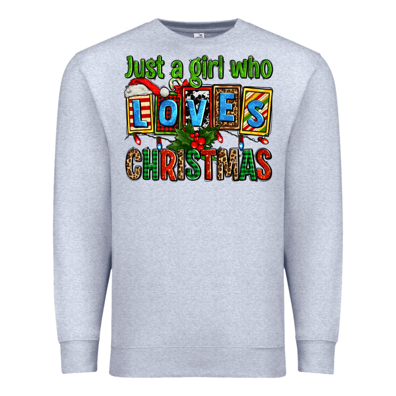 Just A Girl Who Loves Christmas Premium Sweatshirt by AdoDesignShop | Teevron