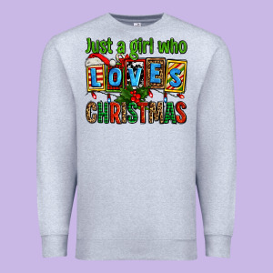 Just A Girl Who Loves Christmas Premium Sweatshirt Designed By Adodesignshop