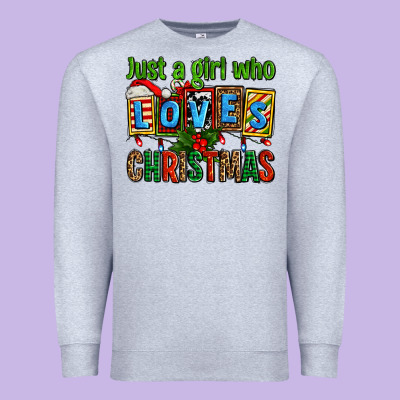 Just A Girl Who Loves Christmas Premium Sweatshirt Designed By Adodesignshop