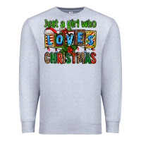 Heather Grey just a girl who loves christmas Premium Sweatshirt - AdoDesignShop