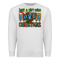 Oatmeal Heather just a girl who loves christmas Premium Sweatshirt - AdoDesignShop