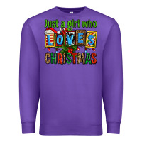 Purple just a girl who loves christmas Premium Sweatshirt - AdoDesignShop