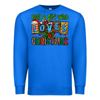 True Royal just a girl who loves christmas Premium Sweatshirt - AdoDesignShop