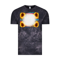 Cloud Black Serape Bleached Sunflowers Leopard Background Vintage Tee - CowCowDesign