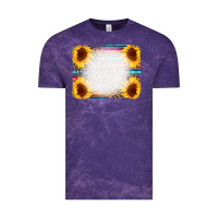 Cloud Purple Serape Bleached Sunflowers Leopard Background Vintage Tee - CowCowDesign