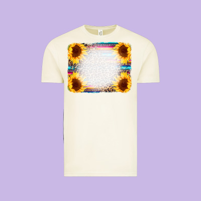 Serape Bleached Sunflowers Leopard Background Vintage Tee Designed By Cowcowdesign