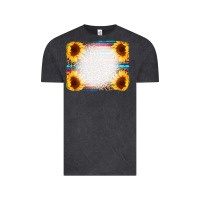 Vintage Black Serape Bleached Sunflowers Leopard Background Vintage Tee - CowCowDesign