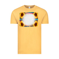 Vintage Mustard Serape Bleached Sunflowers Leopard Background Vintage Tee - CowCowDesign