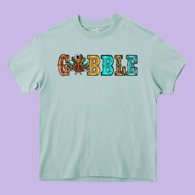 Gobble Thanksgiving Turkey Heavy Core Tee Designed By Ranaportraitstore