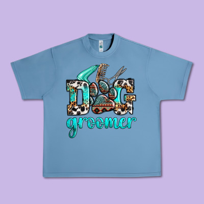 Western Dog Groomer Urban Heavy Tee Designed By Oliviacreatesart