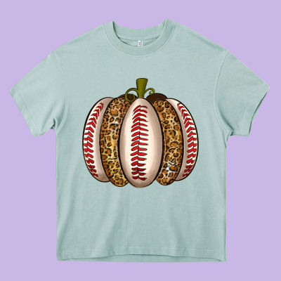Baseball Pumpkin Heavy Core Tee Designed By Texasbilliewilder