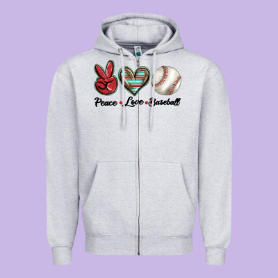Peace Love West Zipper Hoodie Designed By Barkaloodesign