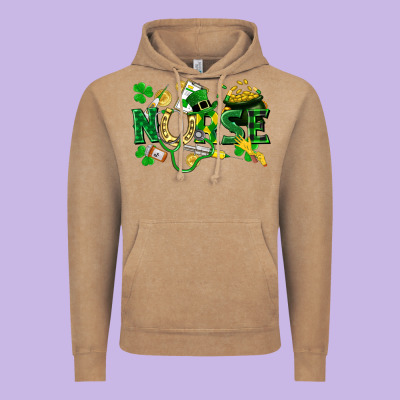 Nurse St Patrick Vintage Hoodie Designed By Fadigitalartstudio