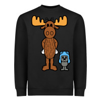 Black rocky and bullwinkle Heavyweight Sweatshirt - artisFamous