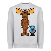 Heather Grey rocky and bullwinkle Heavyweight Sweatshirt - artisFamous