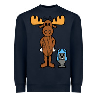 Navy rocky and bullwinkle Heavyweight Sweatshirt - artisFamous