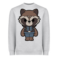 Heather Grey rocket racoon chibi Heavyweight Sweatshirt - artisFamous