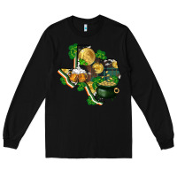 Black texas map st patrick's day Long Sleeve Tee - FaDigitalArtStudio