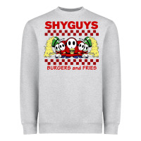 Heather Grey shy guys burger and fries Heavyweight Sweatshirt - artisFamous