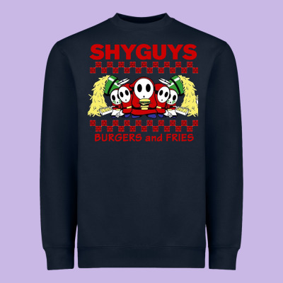 Shy Guys Burger And Fries Heavyweight Sweatshirt Designed By Artisfamous
