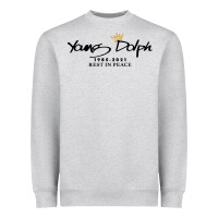 Heather Grey Rest in Peace Young Dolph Heavyweight Sweatshirt - artisFamous