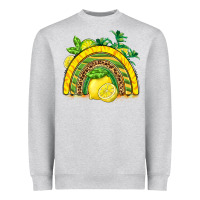 Heather Grey lemon  rainbow Heavyweight Sweatshirt - BarkalooDesign