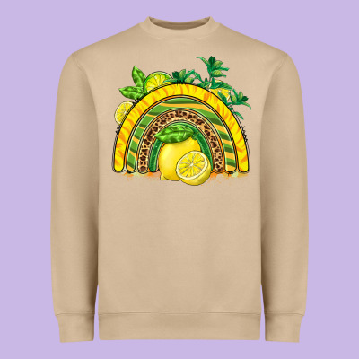 Lemon  Rainbow Heavyweight Sweatshirt Designed By Barkaloodesign