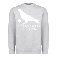 Heather Grey Best Pigeons Playing Ping Pong Music Heavyweight Sweatshirt - artisFamous