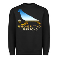 Black Best Pigeons Playing Ping Pong Music Heavyweight Sweatshirt - artisFamous