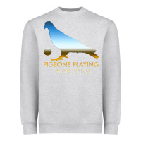 Heather Grey Best Pigeons Playing Ping Pong Music Heavyweight Sweatshirt - artisFamous