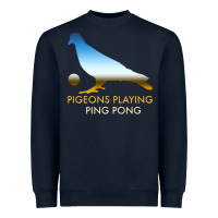 Navy Best Pigeons Playing Ping Pong Music Heavyweight Sweatshirt - artisFamous