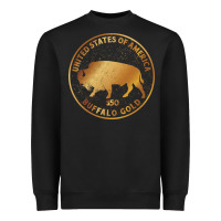 Black Buffalo Gold Native American - Bison Heavyweight Sweatshirt - artisFamous