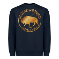 Navy Buffalo Gold Native American - Bison Heavyweight Sweatshirt - artisFamous