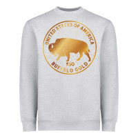 Heather Grey Buffalo Gold Native American - Bison Heavyweight Sweatshirt - artisFamous