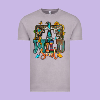 Western Wild Soul Vintage Tee Designed By Oliviacreatesart