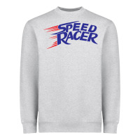 Heather Grey blue speed racer 80s   speed racer Heavyweight Sweatshirt - artisFamous