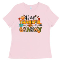Bubblegum Pink one thankful grammy Ladies Tee - CowGirlArtShop