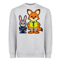 Heather Grey zootopia duo chibi Heavyweight Sweatshirt - artisFamous